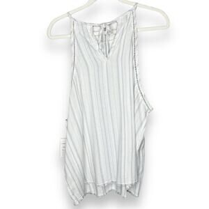 NWT Bella Dahl Sky Blue Striped Trim Halter Size Large $106